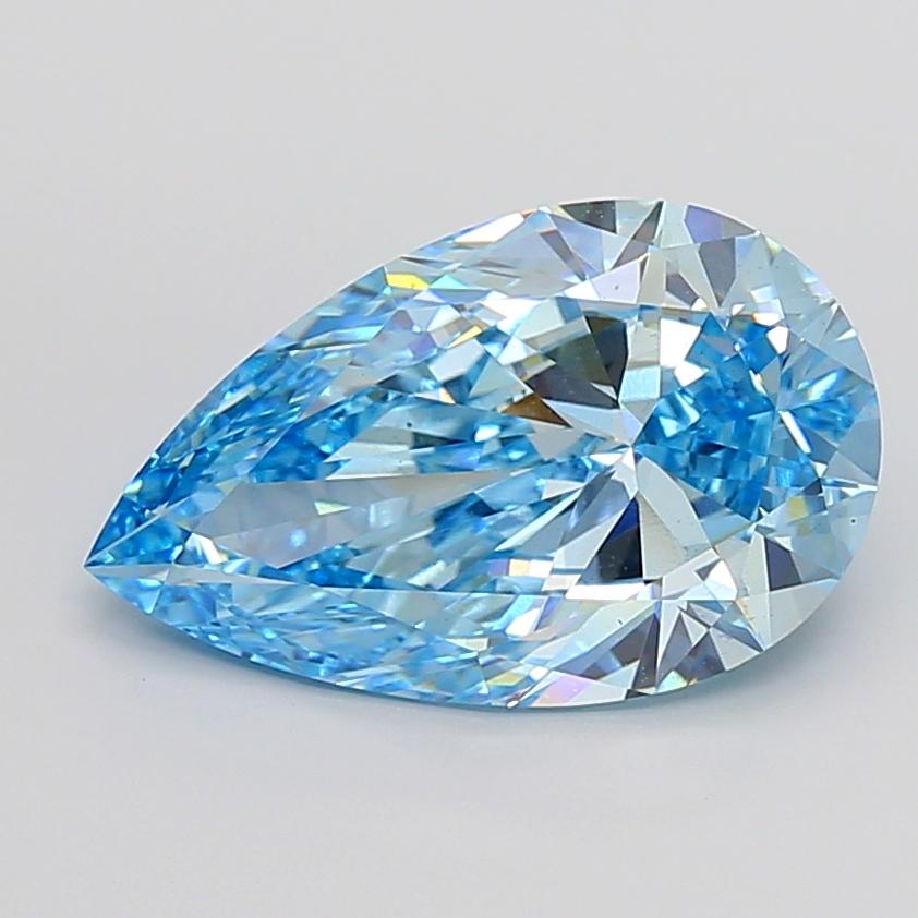 10.05 Ct. Fancy Vivid Blue Pear Lab Grown Diamond