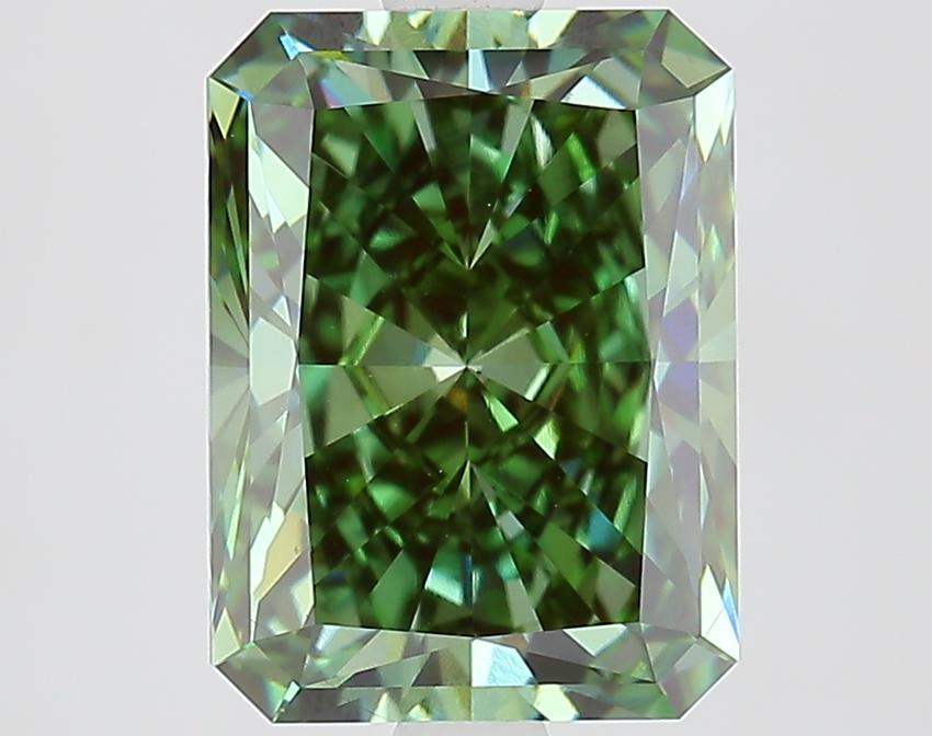 3.02 Ct. Fancy Vivid Green Radiant Lab Grown Diamond