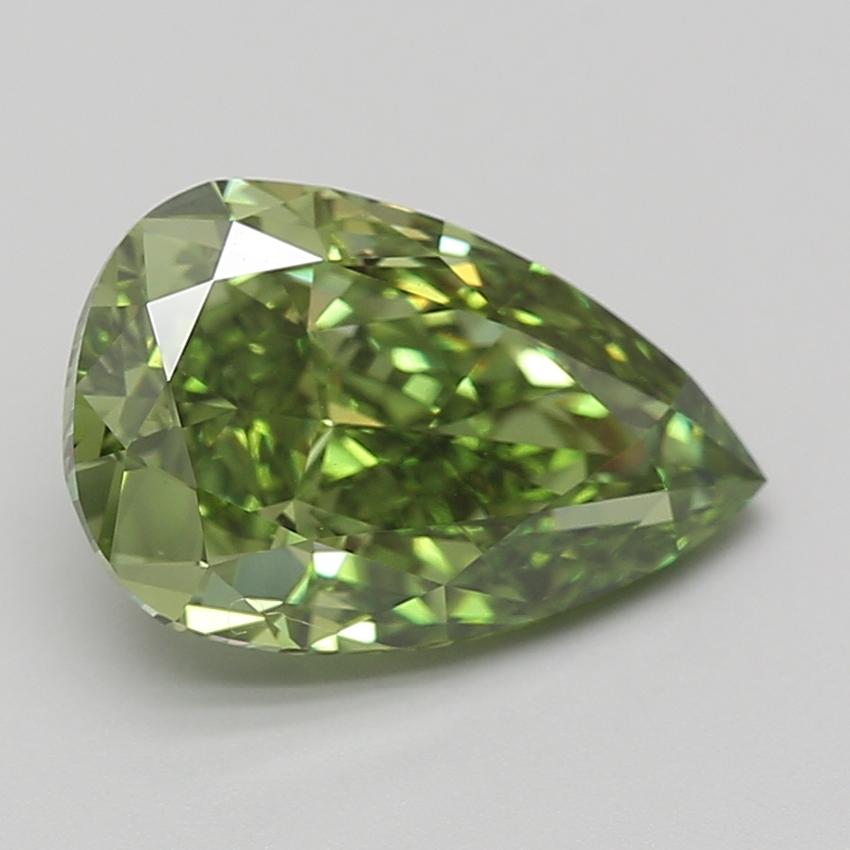 4.49 Ct. Fancy Vivid Green Pear Lab Grown Diamond