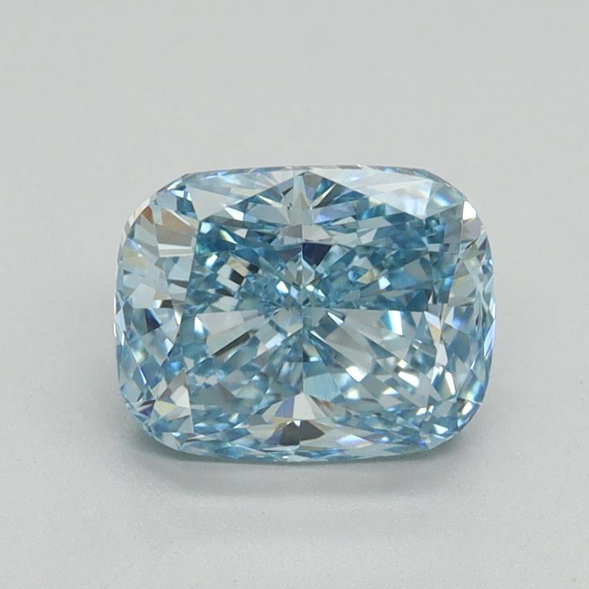 1.83 Ct. Fancy Vivid Blue Cushion Lab Grown Diamond
