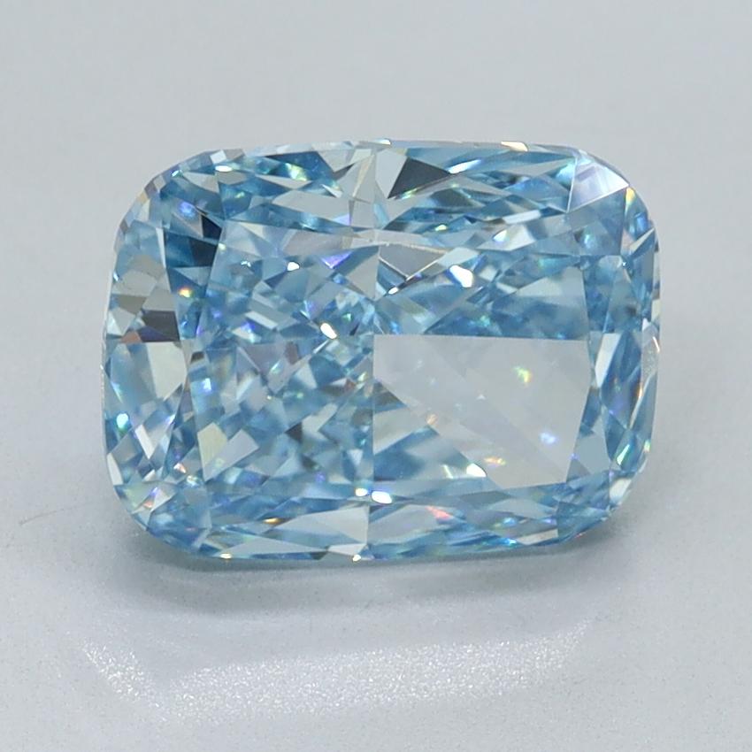 2.23 Ct. Fancy Vivid Blue Cushion Lab Grown Diamond