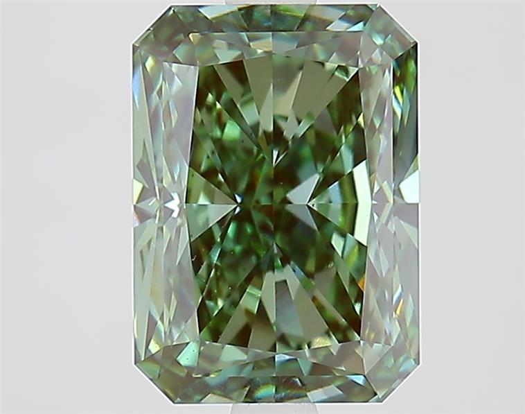3.09 Ct. Fancy Vivid  Green Radiant Lab Grown Diamond