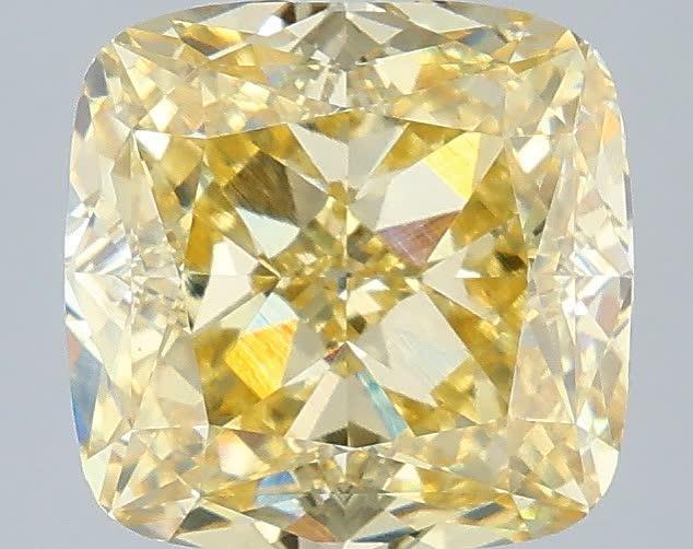 3.08 Ct. Fancy Intense  Yellow Cushion Lab Grown Diamond
