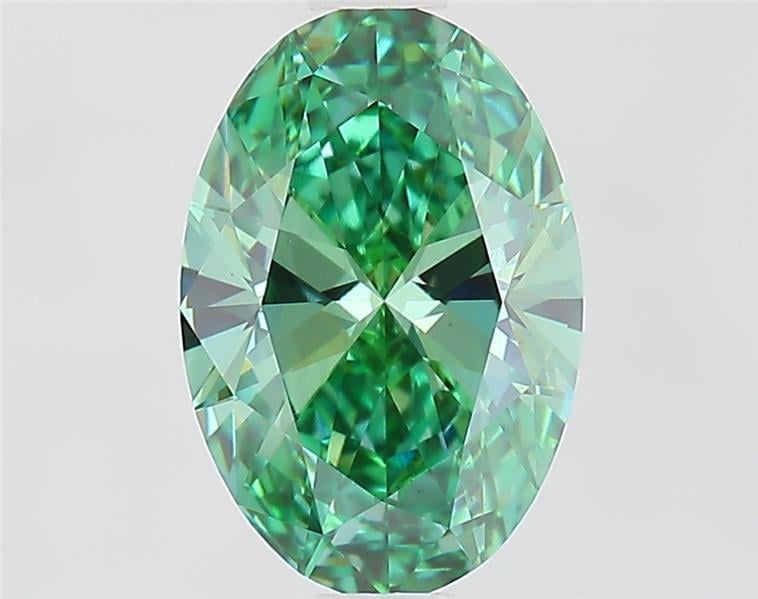 1.45 Ct. Fancy Vivid  Green Oval Lab Grown Diamond