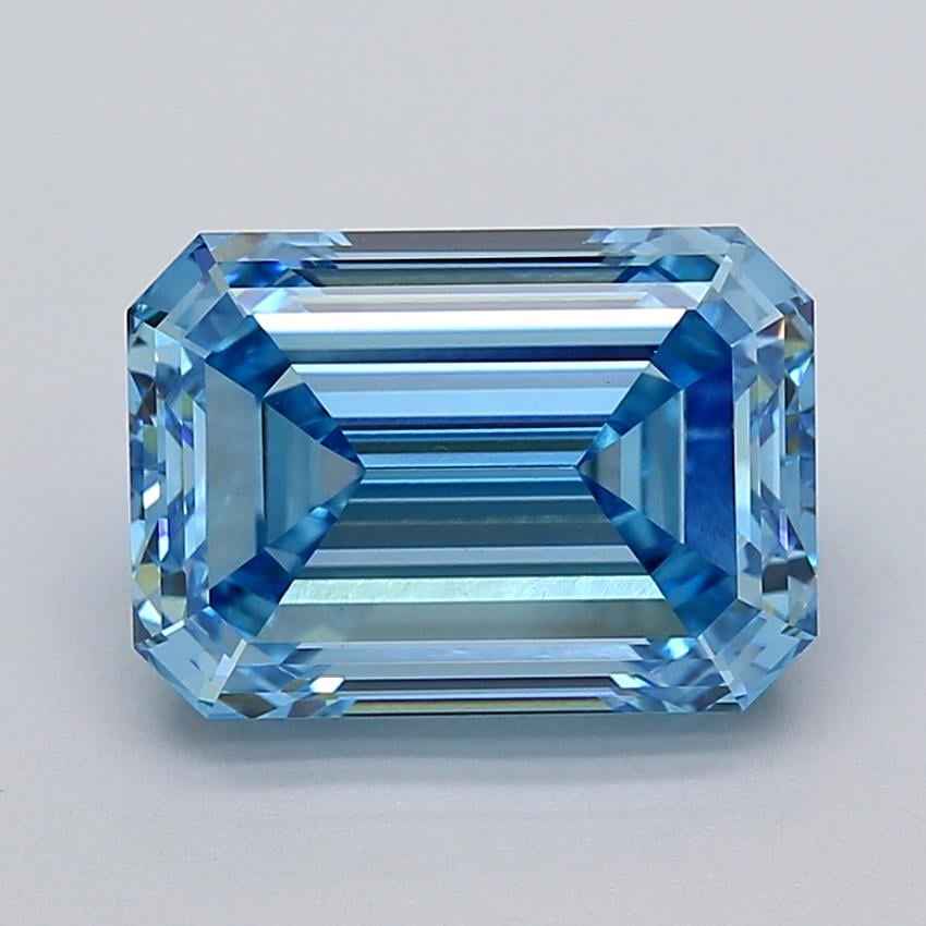 6.10 Ct. Fancy Vivid  Blue Emerald Lab Grown Diamond