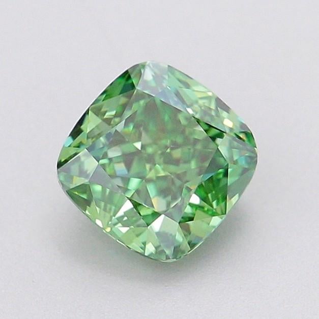 1.01 Ct. Fancy Vivid Green Cushion Lab Grown Diamond