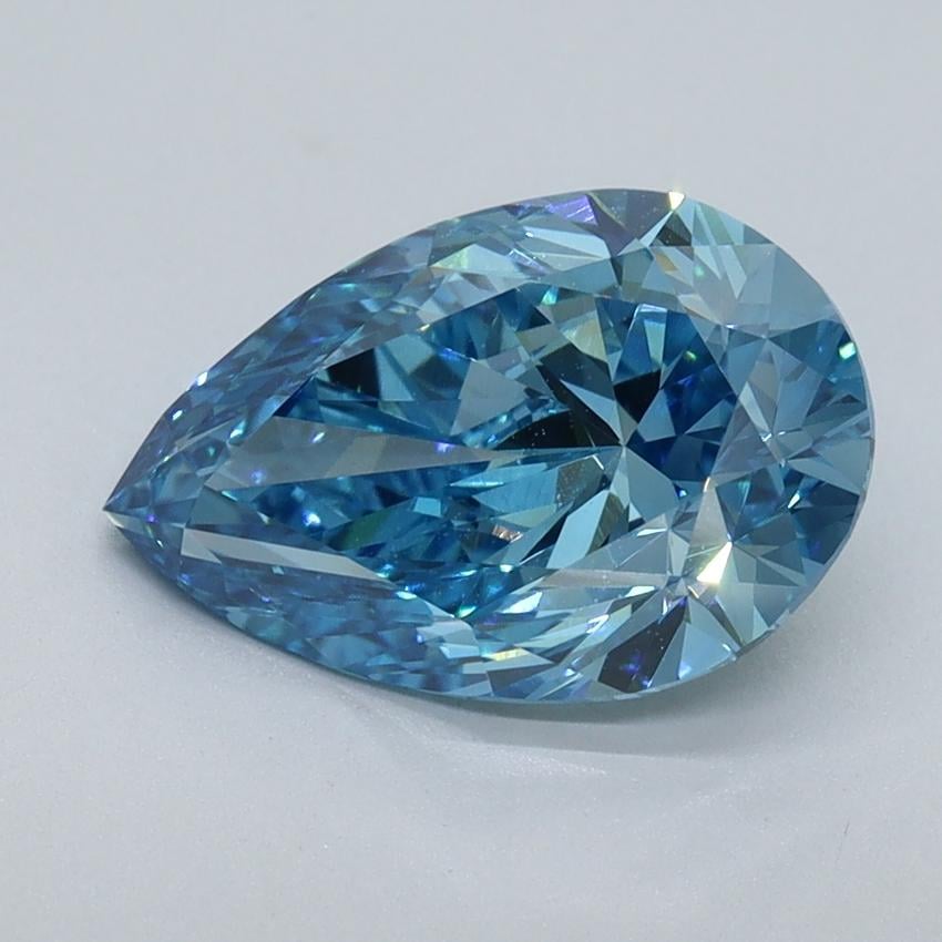 2.38 Ct. Fancy Vivid Malibu Blue Pear Lab Grown Diamond