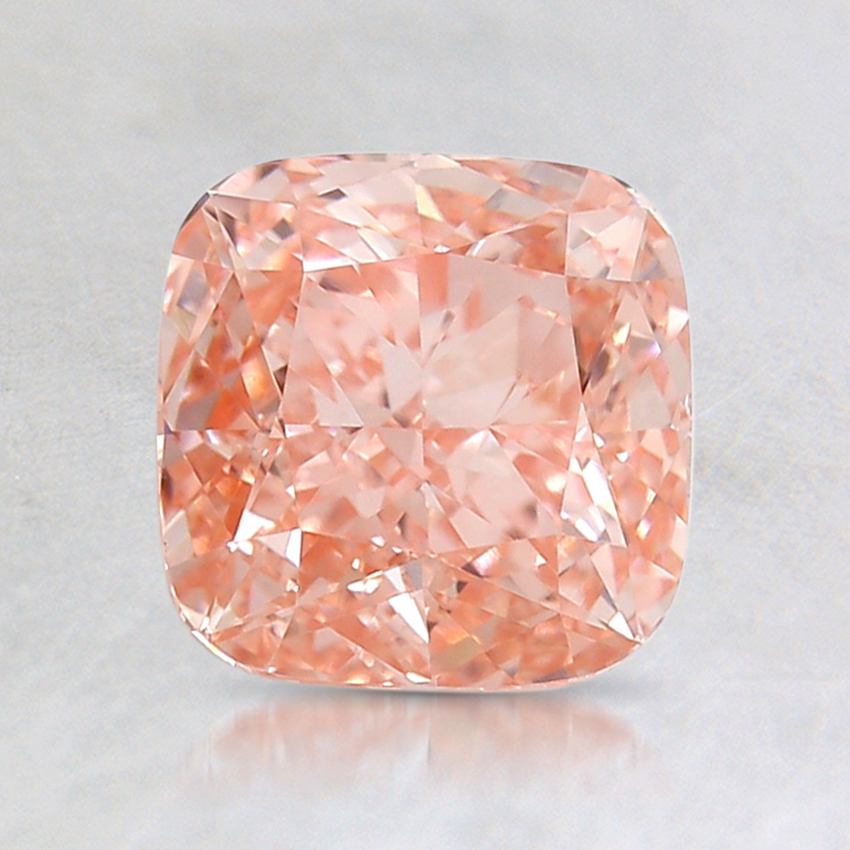 1.42 Ct. Fancy Orangy Pink Cushion Lab Created Diamond