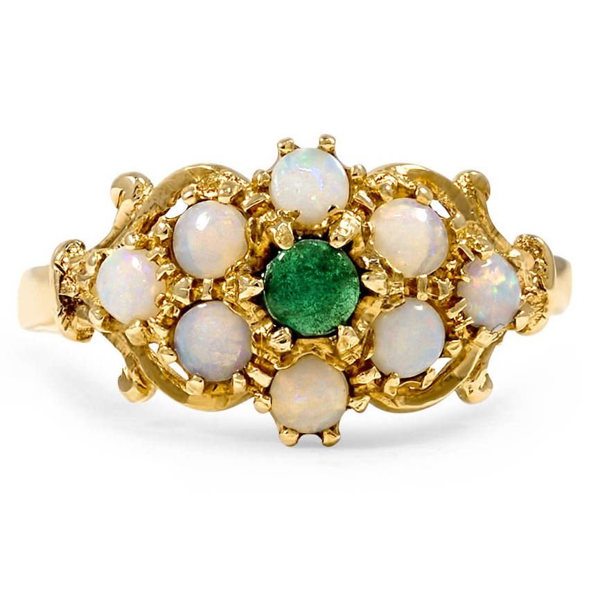 Art Nouveau Emerald Vintage Ring