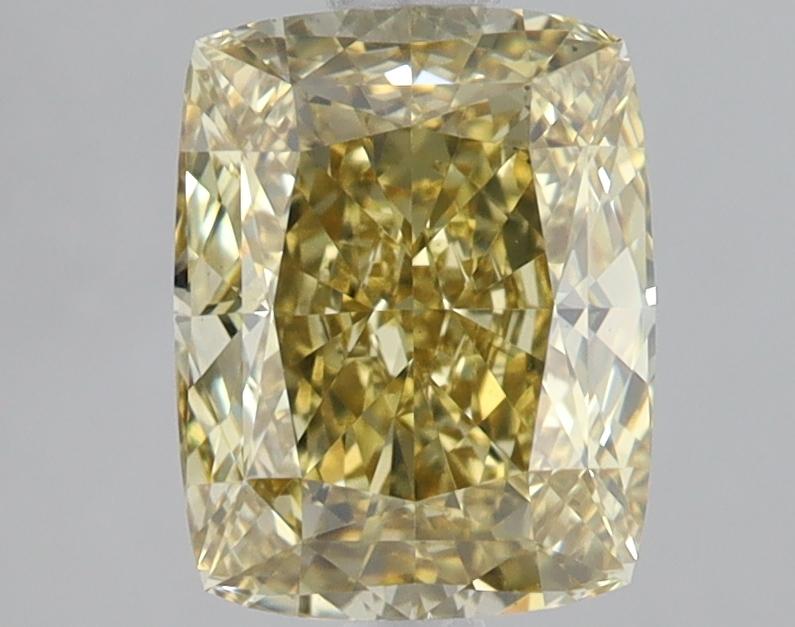 2.20 Ct. Fancy Intense Yellow Cushion Lab Grown Diamond