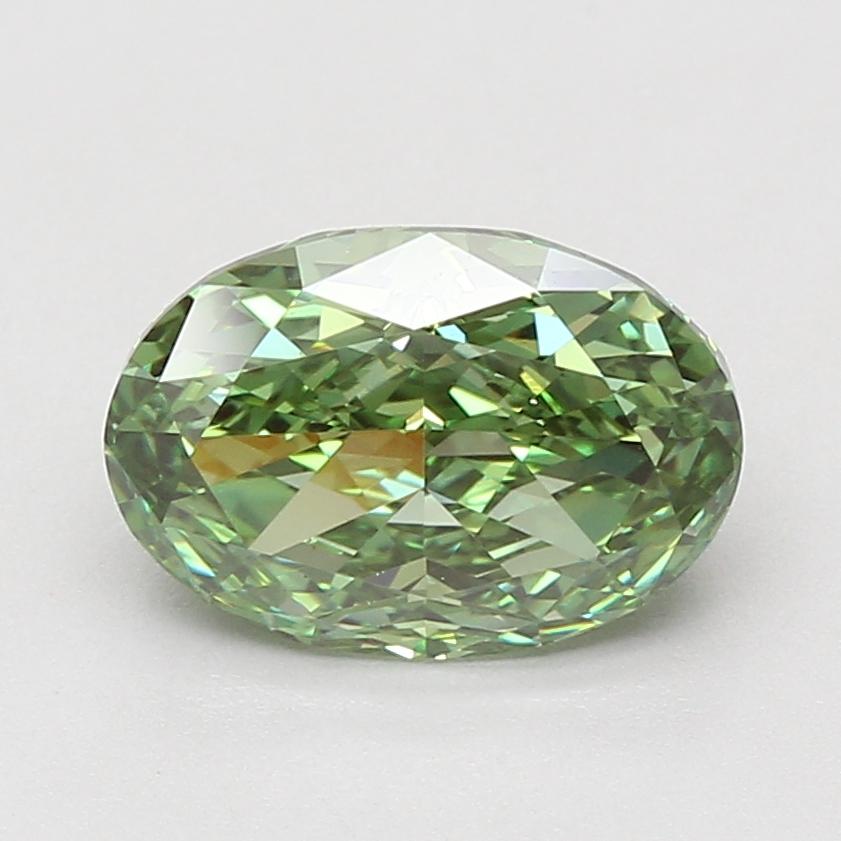 3.10 Ct. Fancy Vivid Green Oval Lab Grown Diamond