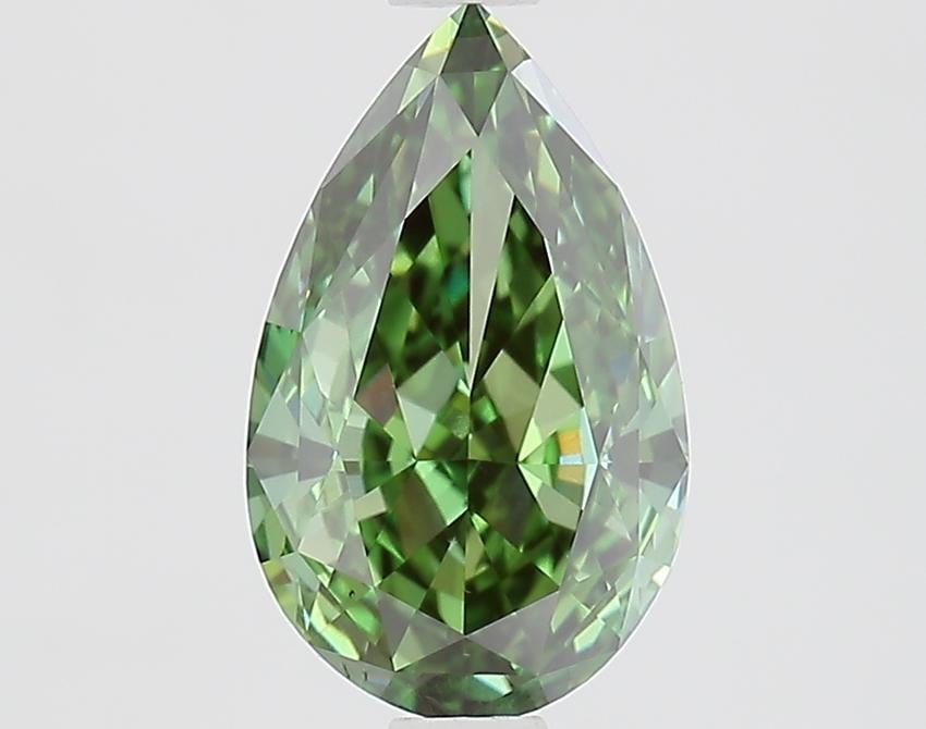 1.47 Ct. Fancy Vivid Green Pear Lab Grown Diamond
