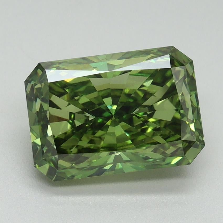 3.11 Ct. Fancy Vivid Green Radiant Lab Grown Diamond