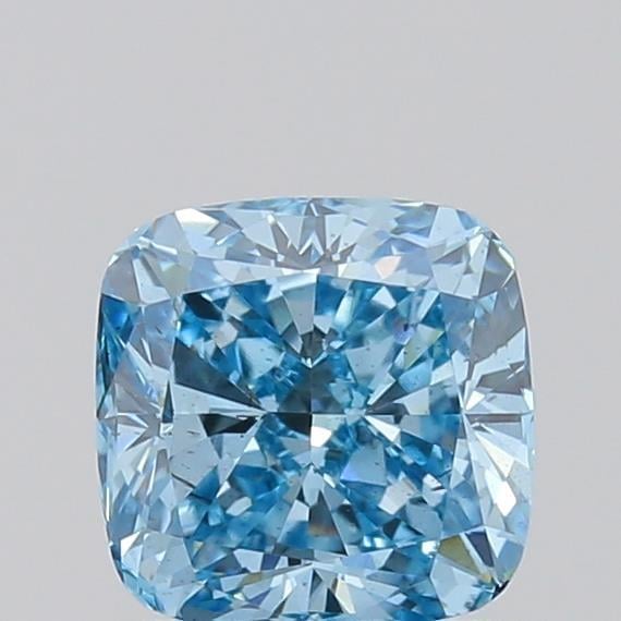 1.07 Ct. Fancy Vivid Blue Cushion Lab Grown Diamond