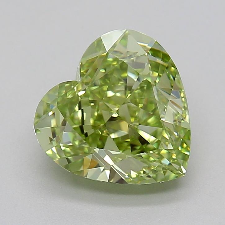 2.07 Ct. Fancy Intense  Green Heart Lab Grown Diamond