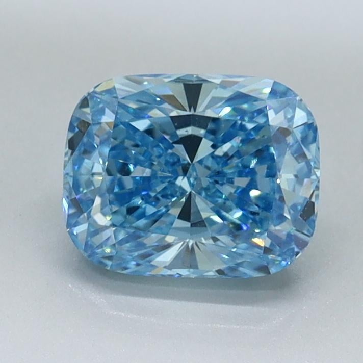 1.03 Ct. Fancy Vivid Blue Cushion Lab Grown Diamond