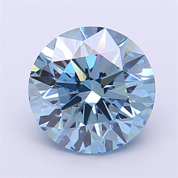 1.72 Ct. Fancy Vivid Blue Round Lab Grown Diamond