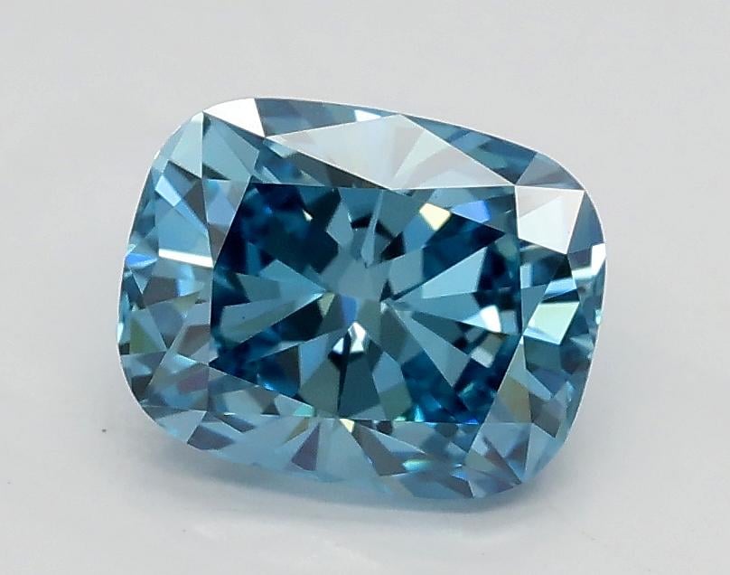 1.20 Ct. Fancy Vivid Blue Cushion Lab Grown Diamond