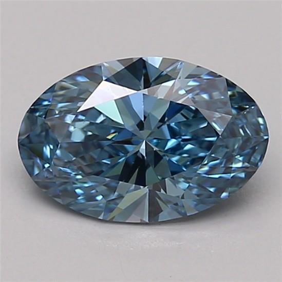 1.11 Ct. Fancy Vivid Blue Oval Lab Grown Diamond