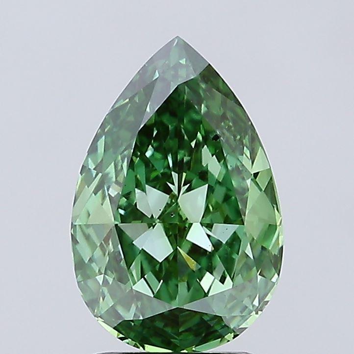 1.96 Ct. Fancy Vivid Green Pear Lab Grown Diamond