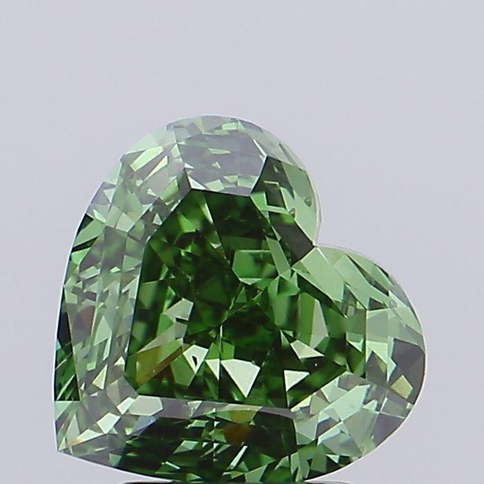 2.84 Ct. Fancy Vivid Green Heart Lab Grown Diamond