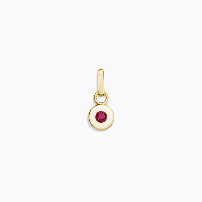 14K Yellow Gold Pink Tourmaline Charm | Brilliant Earth