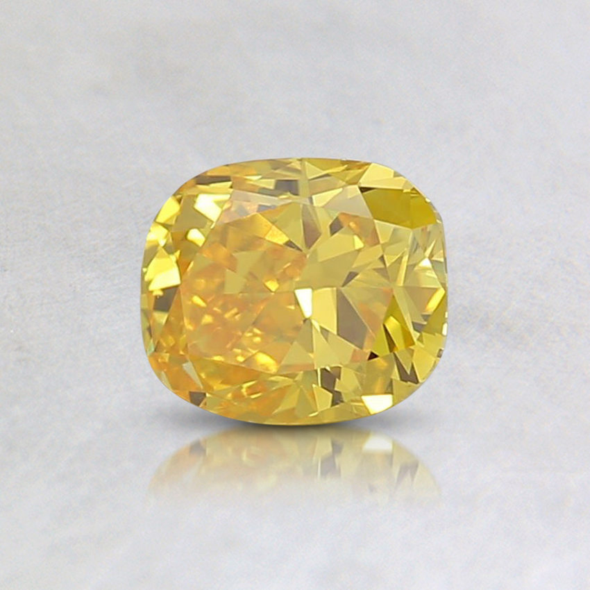 0.54 Ct. Fancy Intense Yellow Cushion Lab Grown Diamond