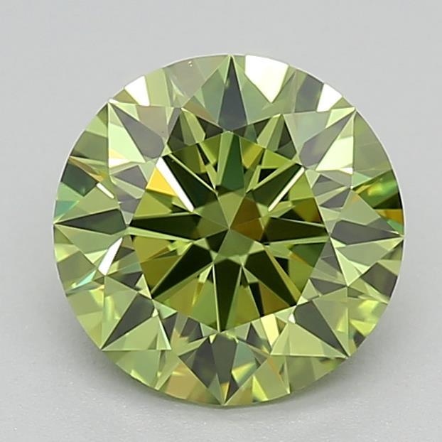 1.02 Ct. Fancy Vivid Green Round Lab Grown Diamond