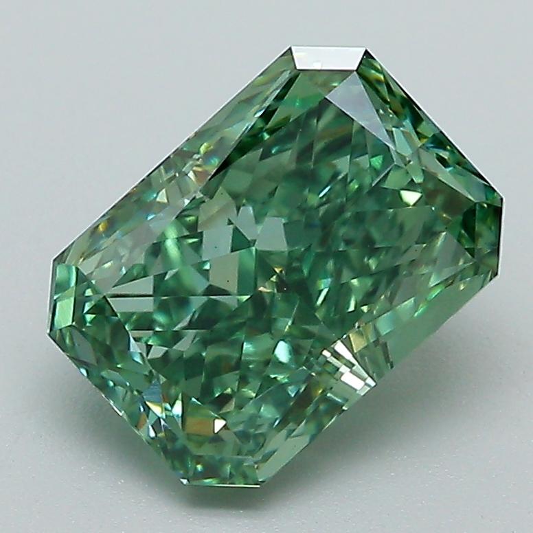 2.34 Ct. Fancy Vivid Green Radiant Lab Grown Diamond