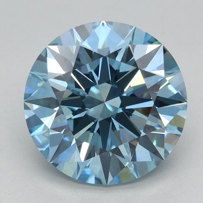 2.69 Ct. Fancy Vivid Blue Round Lab Grown Diamond
