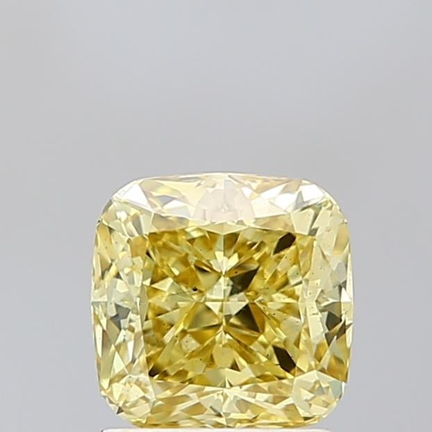 1.70 Ct. Fancy Intense Yellow Cushion Lab Grown Diamond
