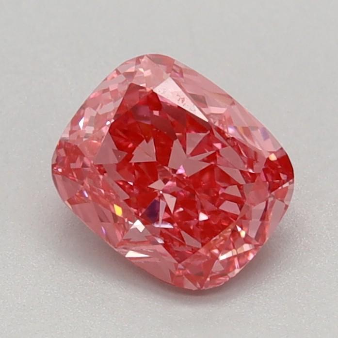 0.67 Ct. Fancy Vivid Pink Cushion Lab Grown Diamond