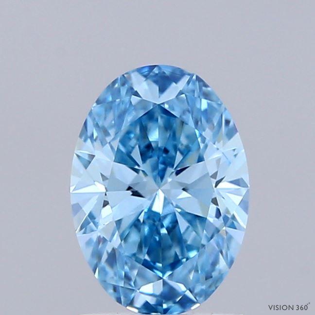 1.01 Ct. Fancy Vivid Blue Oval Lab Grown Diamond