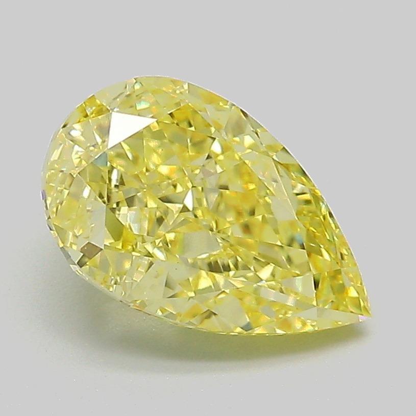 2.09 Ct. Fancy Vivid Yellow Pear Lab Grown Diamond