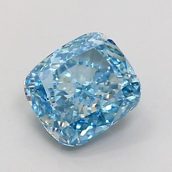 1.27 Ct. Fancy Vivid  Blue Cushion Lab Grown Diamond