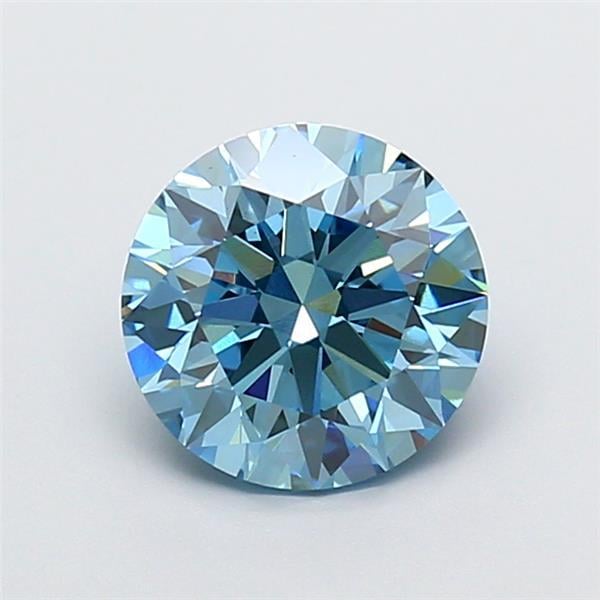 2.10 Ct. Fancy Vivid Blue Round Lab Grown Diamond