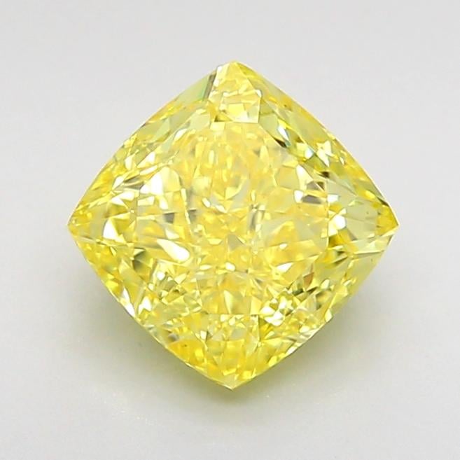 1.66 Ct. Fancy Vivid  Yellow Cushion Lab Grown Diamond