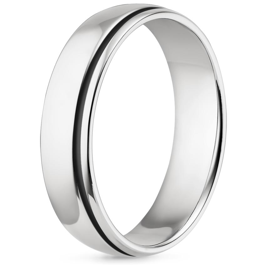 Grooved Black Rhodium Wedding Ring | Acadia | Brilliant Earth