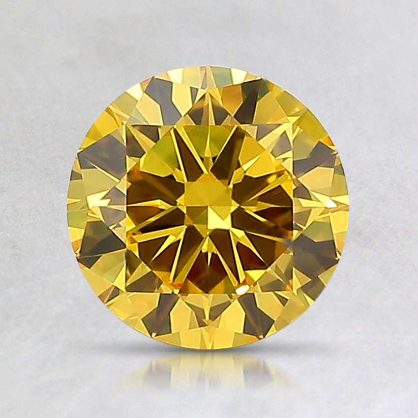 1.20 Ct. Fancy Vivid Yellow Round Lab Created Diamond