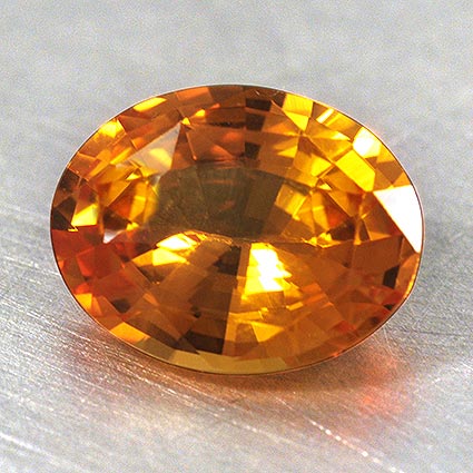 8x6mm Premium Orange Oval Sapphire