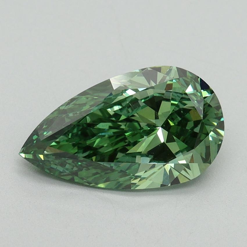 1.66 Ct. Fancy Vivid Green Pear Lab Grown Diamond