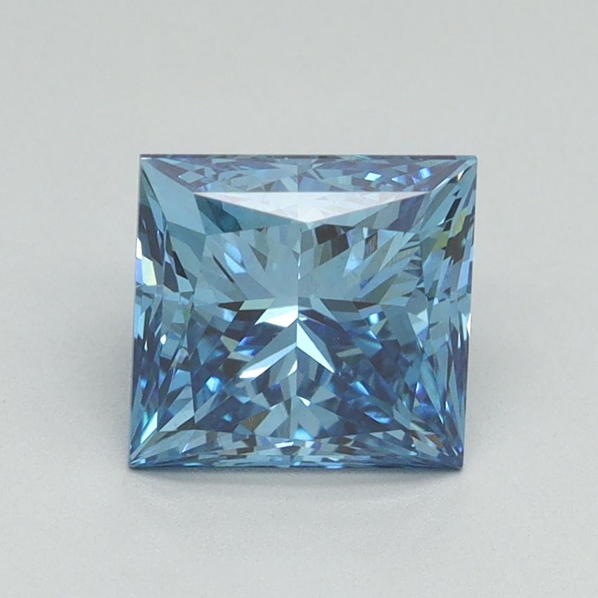 2.01 Ct. Fancy Vivid Blue Princess Lab Grown Diamond