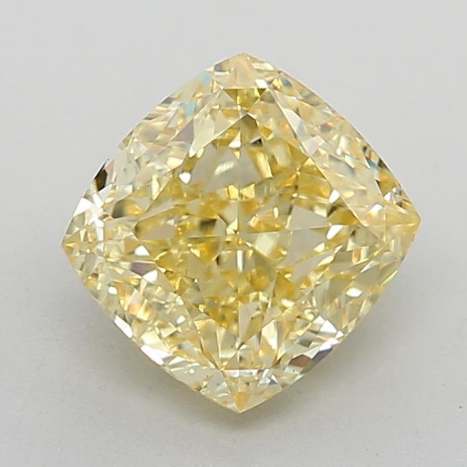2.44 Ct. Fancy Intense Yellow Cushion Lab Grown Diamond