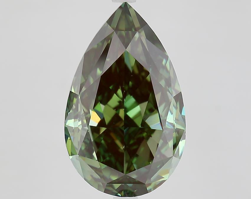 9.02 Ct. Fancy Vivid Green Pear Lab Grown Diamond