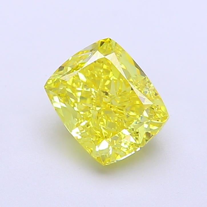 1.56 Ct. Fancy Vivid Yellow Cushion Lab Grown Diamond