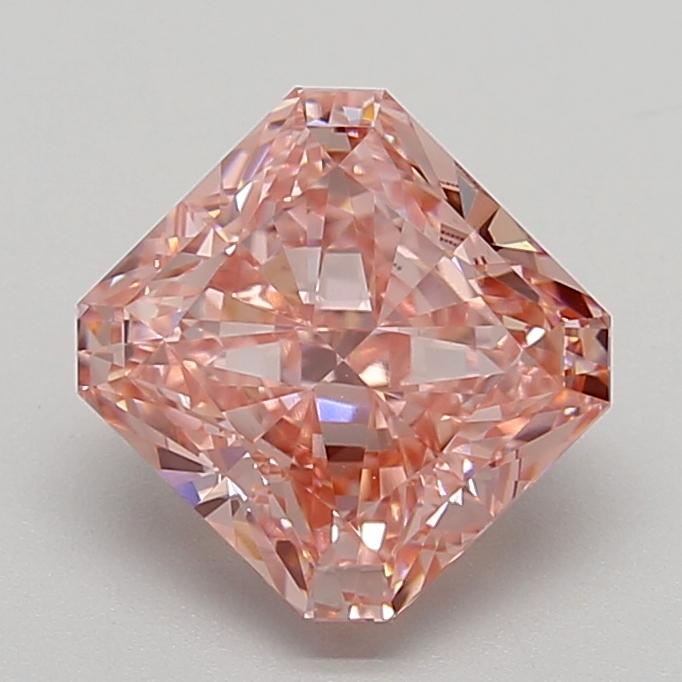 2.92 Ct. Fancy Vivid  Pink Radiant Lab Grown Diamond