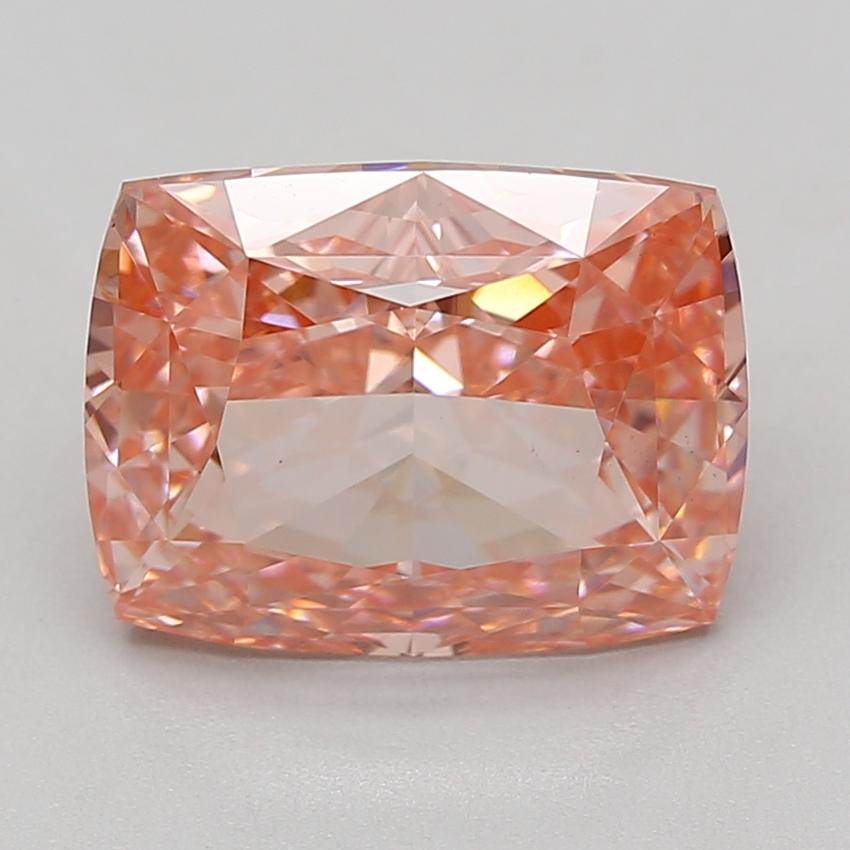 6.07 Ct. Fancy Vivid Pink Cushion Lab Grown Diamond