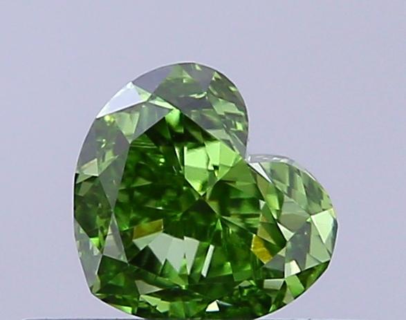 0.42 Ct. Fancy Vivid  Green Heart Lab Grown Diamond