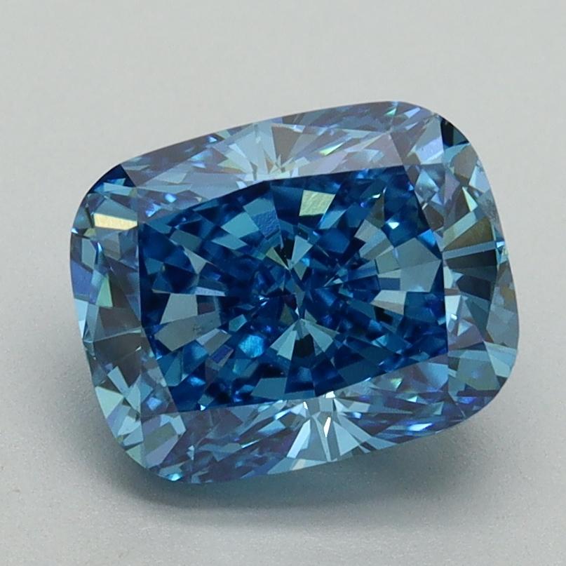 2.28 Ct. Fancy Vivid Blue Cushion Lab Grown Diamond