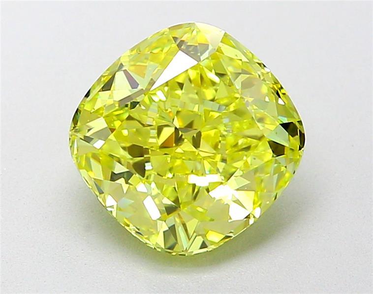 2.02 Ct. Fancy Intense  Yellow Cushion Lab Grown Diamond
